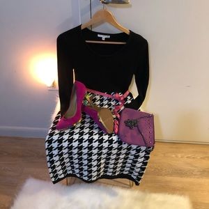 Houndstooth black & white dress